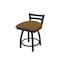 Holland Bar Stool Co 18" Low Back Swivel Vanity Stool, Black Wrinkle, Canter Saddle Seat 41118BW012 - alternate 1